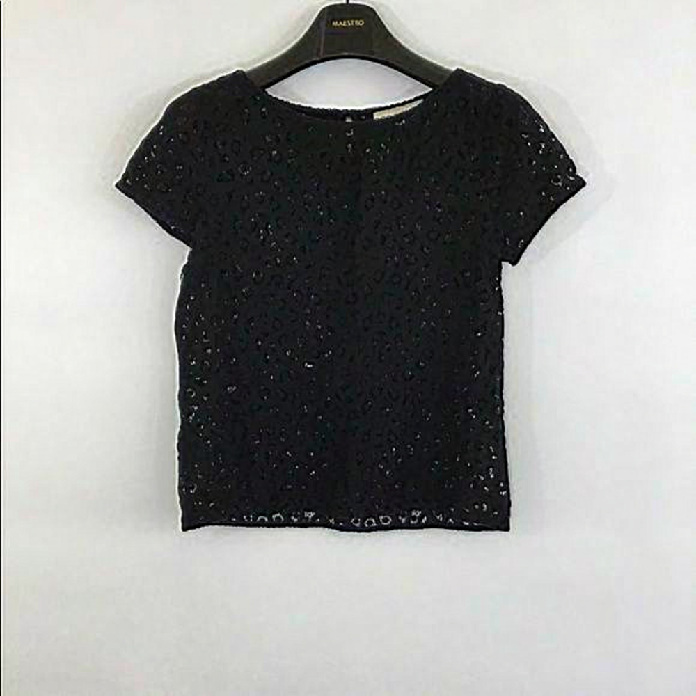 LOFT‎ Black Lace Top